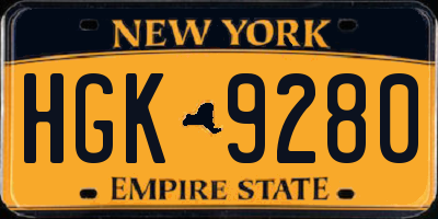NY license plate HGK9280