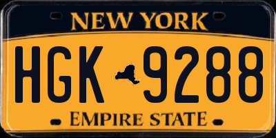 NY license plate HGK9288