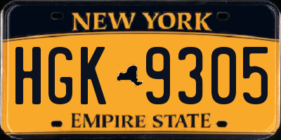 NY license plate HGK9305