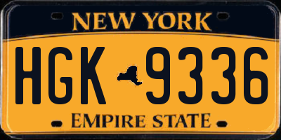 NY license plate HGK9336