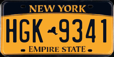 NY license plate HGK9341