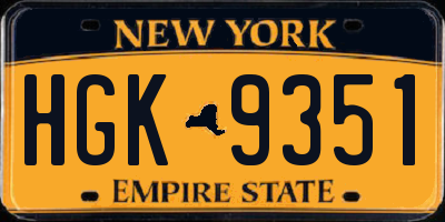NY license plate HGK9351