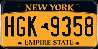 NY license plate HGK9358