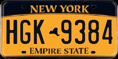 NY license plate HGK9384