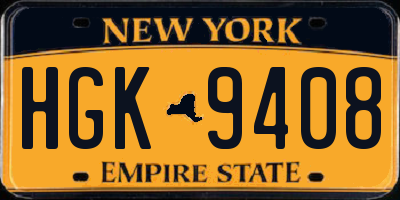 NY license plate HGK9408