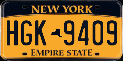 NY license plate HGK9409