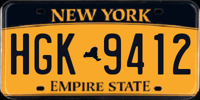 NY license plate HGK9412