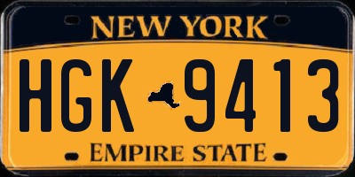 NY license plate HGK9413