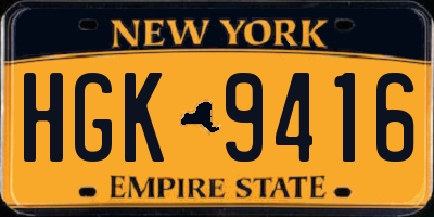 NY license plate HGK9416