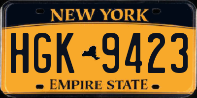 NY license plate HGK9423