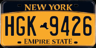 NY license plate HGK9426