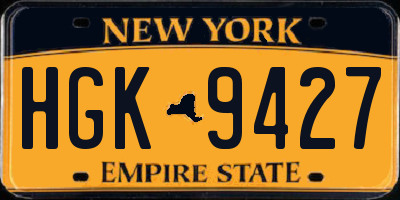 NY license plate HGK9427