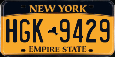 NY license plate HGK9429