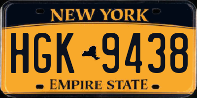 NY license plate HGK9438