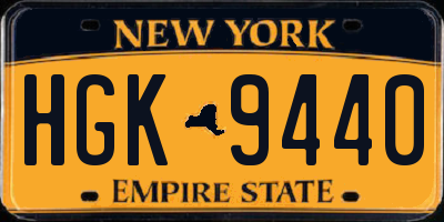 NY license plate HGK9440