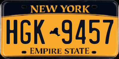 NY license plate HGK9457