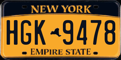 NY license plate HGK9478