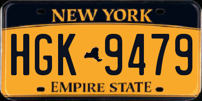 NY license plate HGK9479