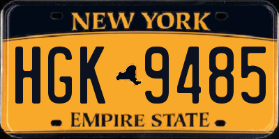 NY license plate HGK9485