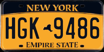 NY license plate HGK9486