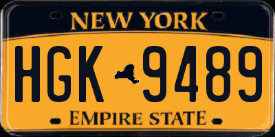 NY license plate HGK9489