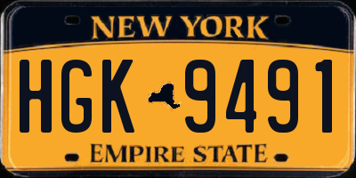 NY license plate HGK9491