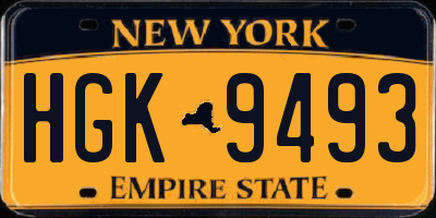 NY license plate HGK9493