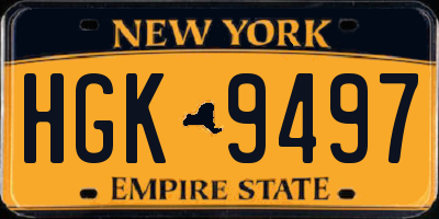 NY license plate HGK9497