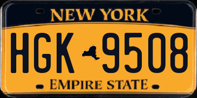 NY license plate HGK9508