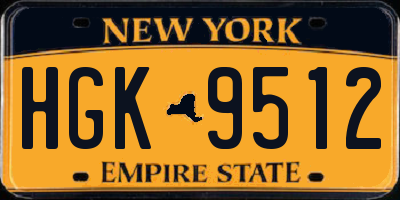 NY license plate HGK9512