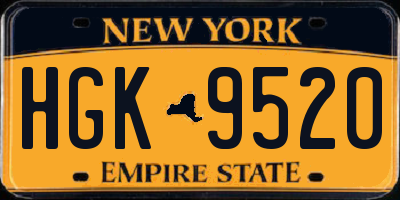 NY license plate HGK9520