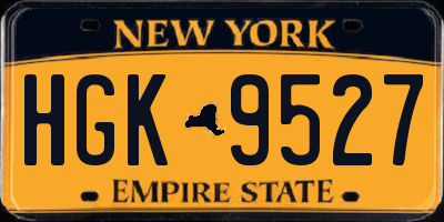NY license plate HGK9527