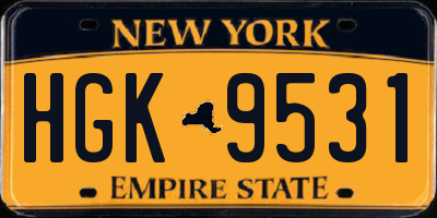 NY license plate HGK9531