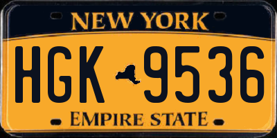 NY license plate HGK9536