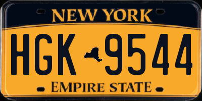 NY license plate HGK9544