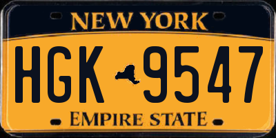 NY license plate HGK9547