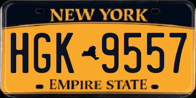 NY license plate HGK9557