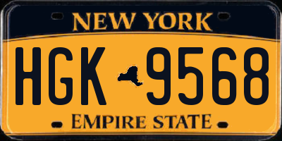 NY license plate HGK9568