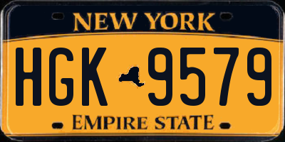 NY license plate HGK9579