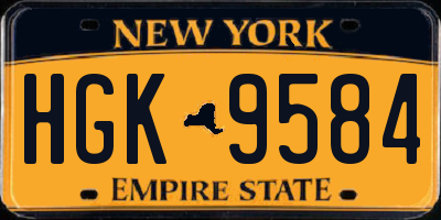 NY license plate HGK9584