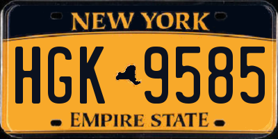 NY license plate HGK9585