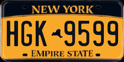 NY license plate HGK9599