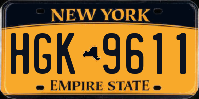 NY license plate HGK9611