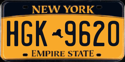NY license plate HGK9620
