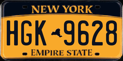 NY license plate HGK9628