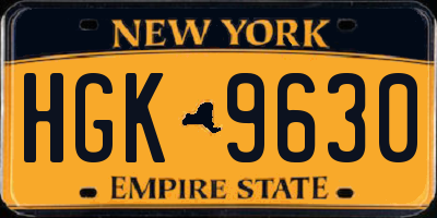 NY license plate HGK9630