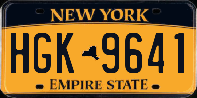 NY license plate HGK9641