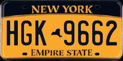 NY license plate HGK9662