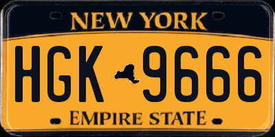 NY license plate HGK9666