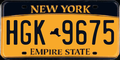NY license plate HGK9675